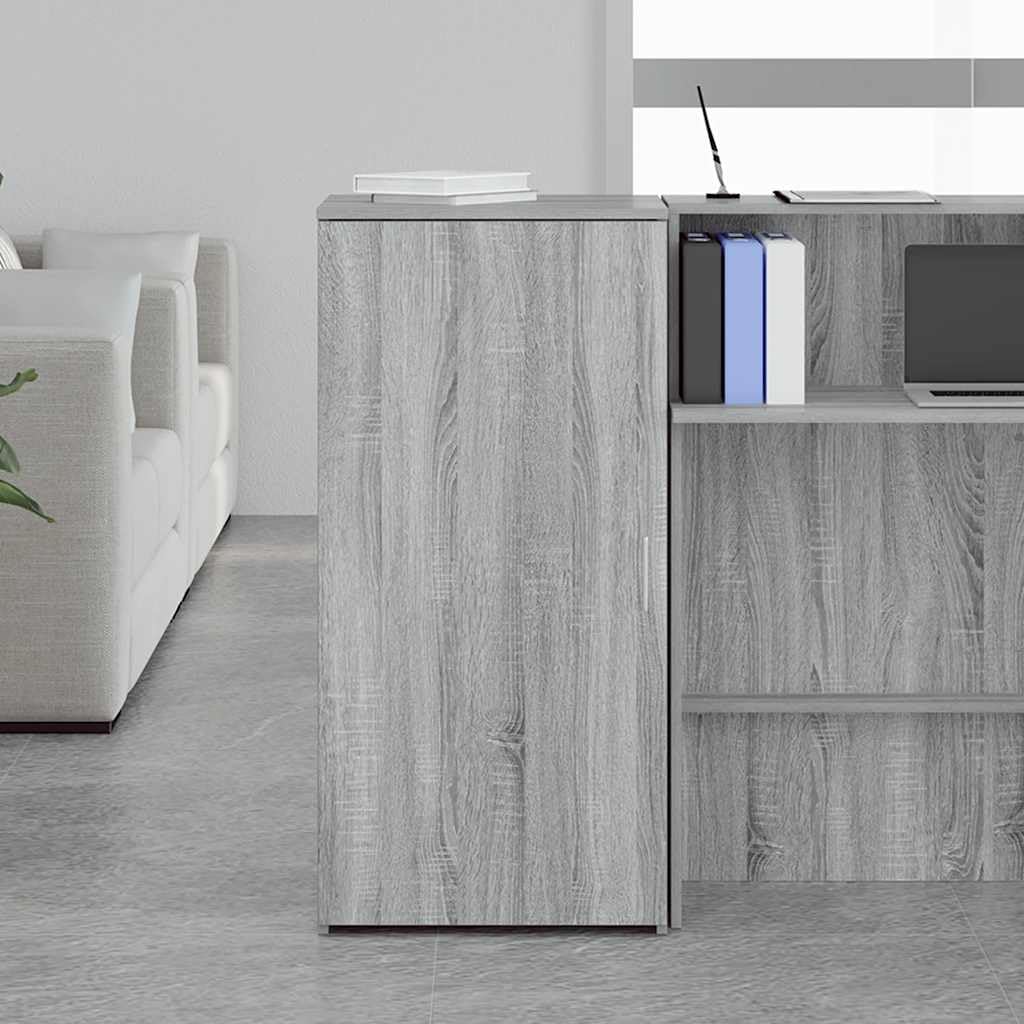 Sonoma - Armadietto portaoggetti grigio 50 x 45 x 103,5 cm, in materiale legno, salvaspazio, con ripiano, per ricevimenti, cantine, balconi e giardino