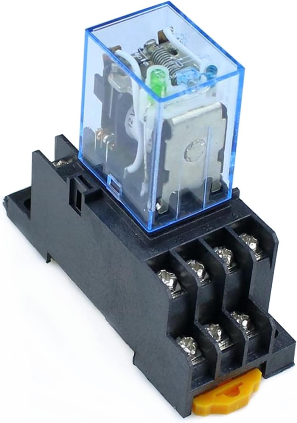 Relay 5PCS MY4NJ AC12V AC24V AC110V / DV110V Coil 5A 4NO 4NC Green LED Indicator Power DIN Rail 14 Pin with Socket Base(AC12V)