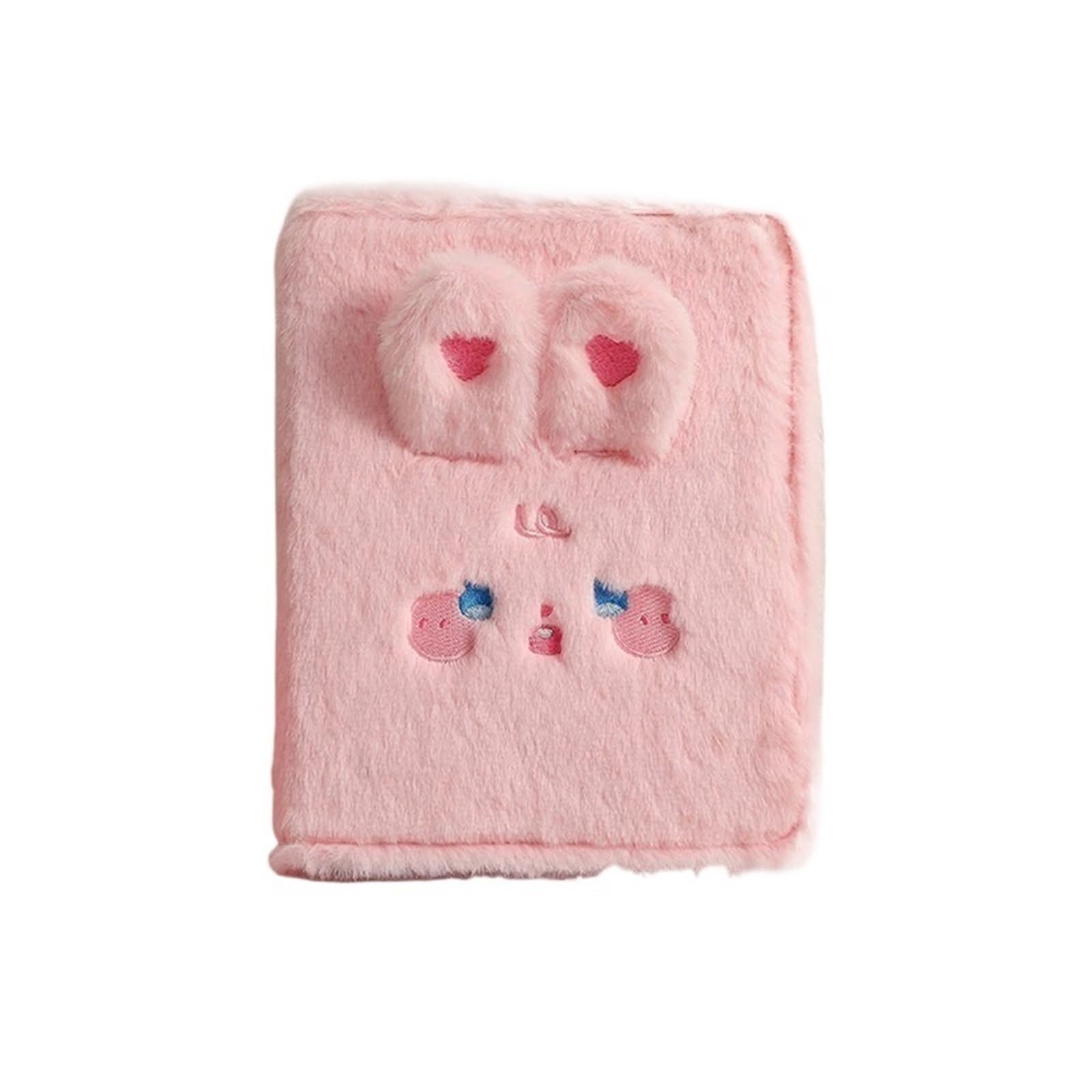 Soft Plush A5 Binder Photo Album Photocard Holder Idol Photocards Collect Book School Stationery Picture Albums For Photo(Pink Shell)