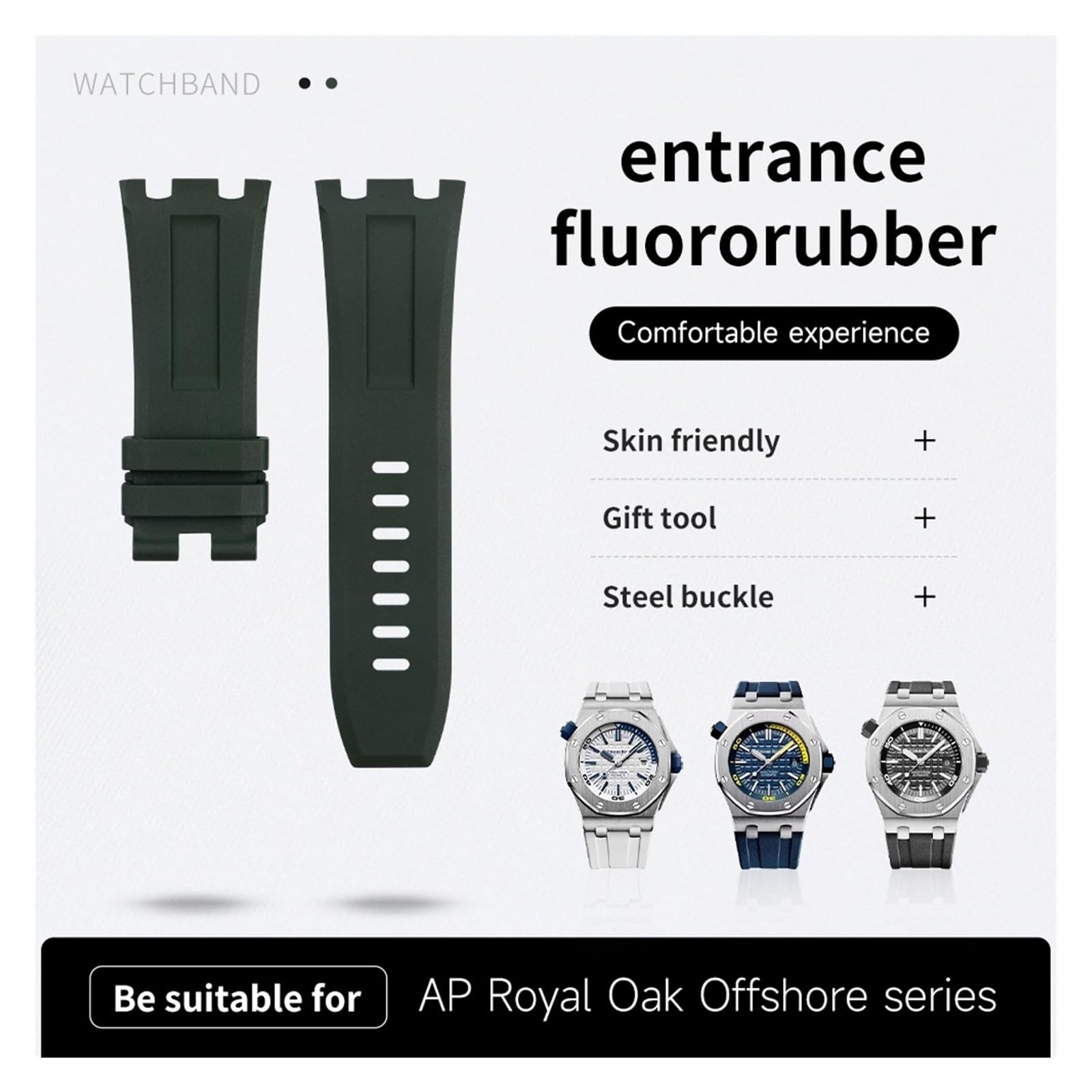 Dla Audemars i Piguet Belt 15710/15703 nie Qucik Release 28mm natura fluor miękka FKM gumowa bransoletka akcesoria pasek do zegarka