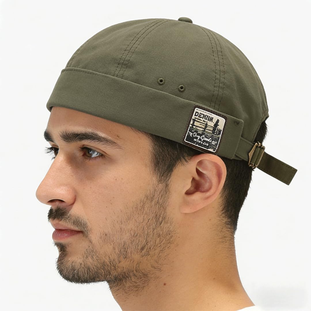 Gorro Docker Hombre Gorro de Hip-Hop Gorro Docker de Algodón Ocala Hombre Verano Gorra Docker Cierre autoadherente Primavera Verano