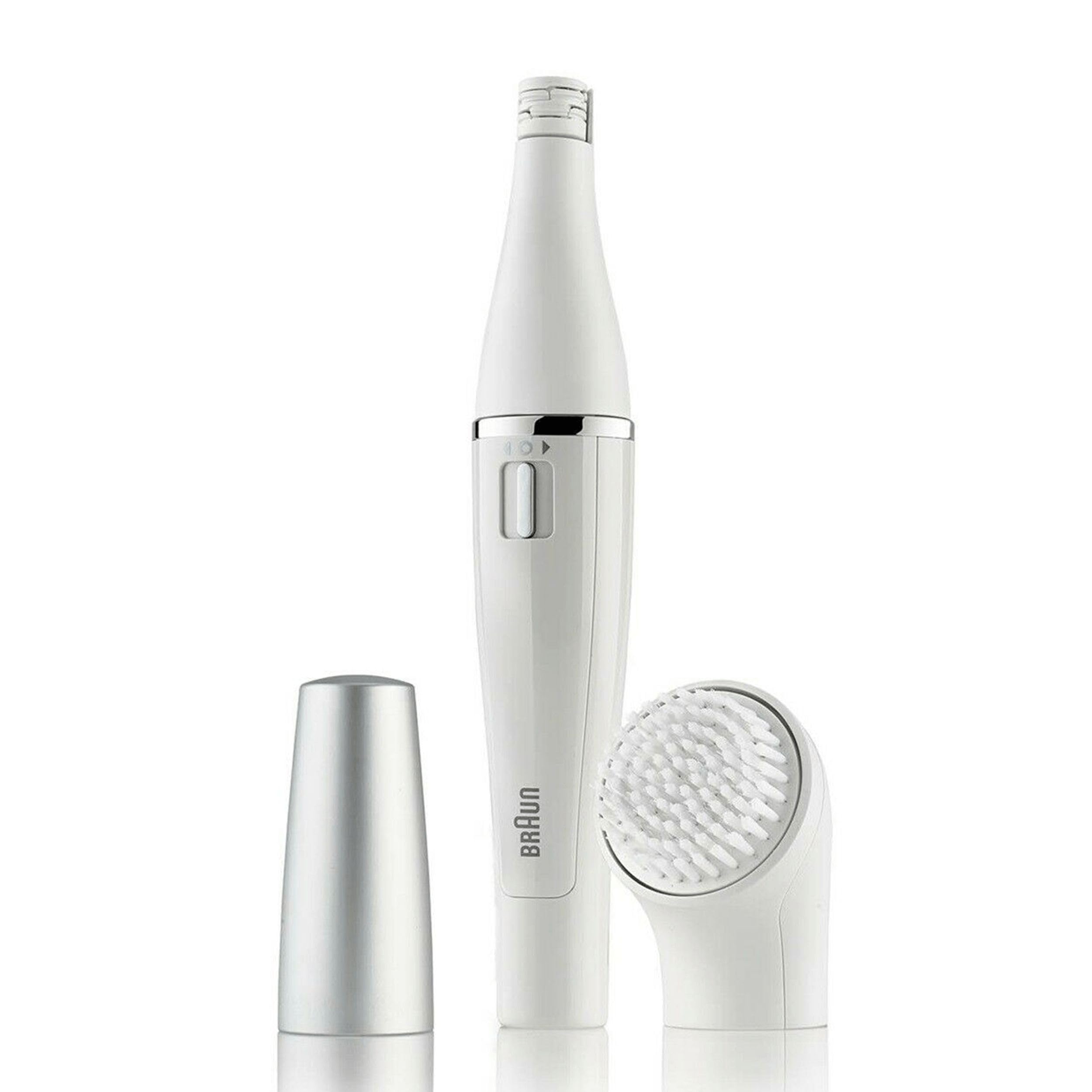 Braun FaceSpa 810 - Sistema de Cepillo de Limpieza Y depilación Facial: Elimina El Vello Y Limpia La Piel del Rostro más 2 Pilas Adicionales, Blanco