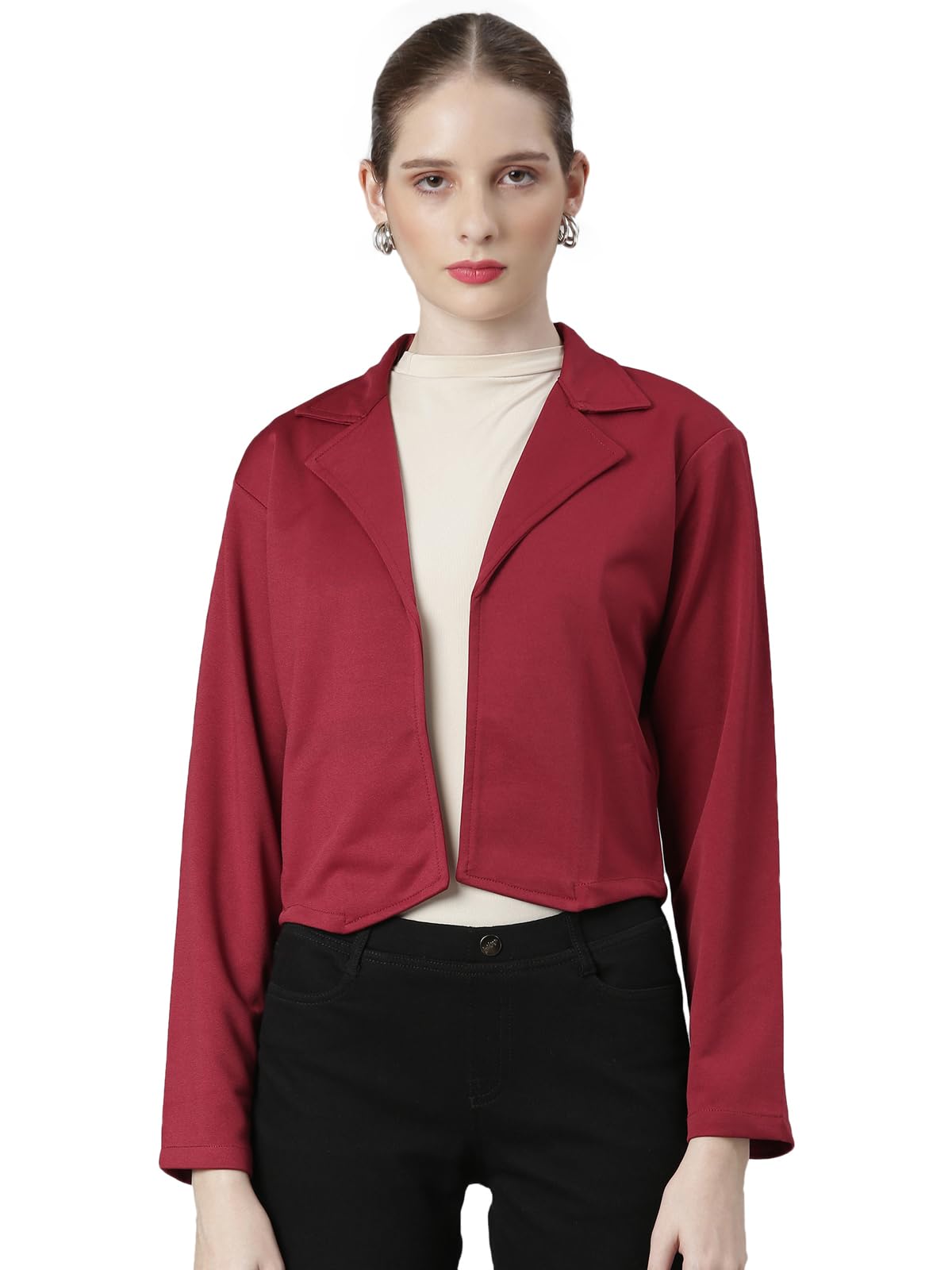 Women Solid Straight Casual Blazer | Full Sleeves Cotton Blazer for Womens | Regular Fit Regular Length Blazer for Women's-image-37