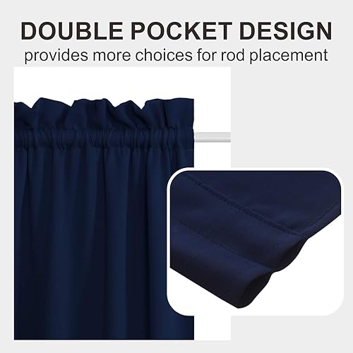 Miniatura 2 de Aquazolax Panel de cortina de puerta francesa para privacidad, Paneles laterales de puerta delantera con bolsillo para barra de 25 x 72 pulgadas con