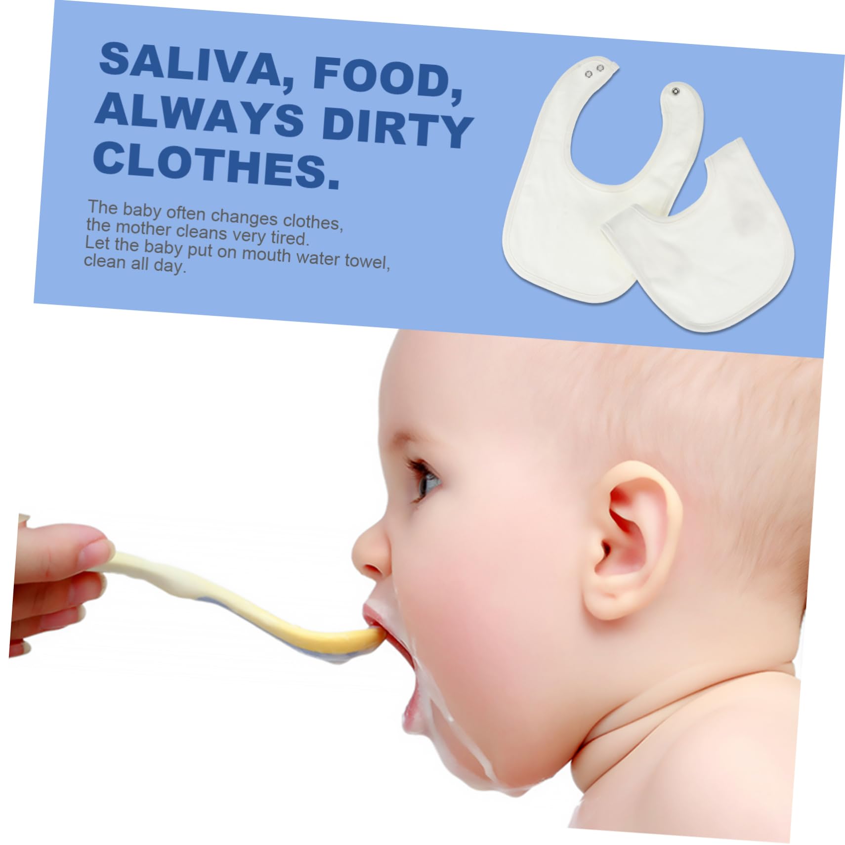 Saugfähige Sabberlätzchen für Babys 8 Stück, Doppel Lage aus Baumwolle