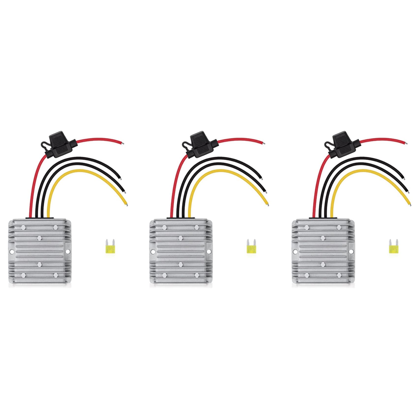3 convertidores de voltaje CC 36 V/48 V a 12 V 20 A, regulador de corriente continua, reductor, transformador, convertidor de potencia con fusible