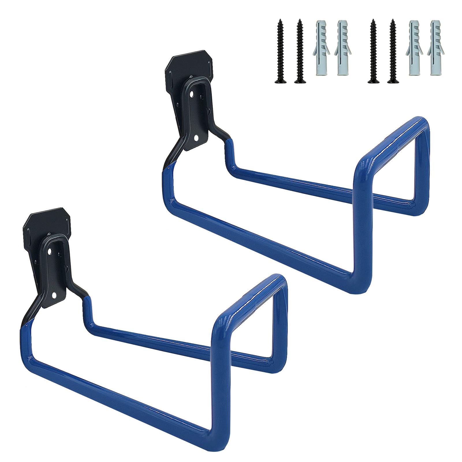 Msioytog Blue 2Pcs Iron Garden Hose Holder Wall Mounted Water Hose Hook Organizers Hanger For Outdoor Organization And Space Efficiency Rust Resistant Hanger