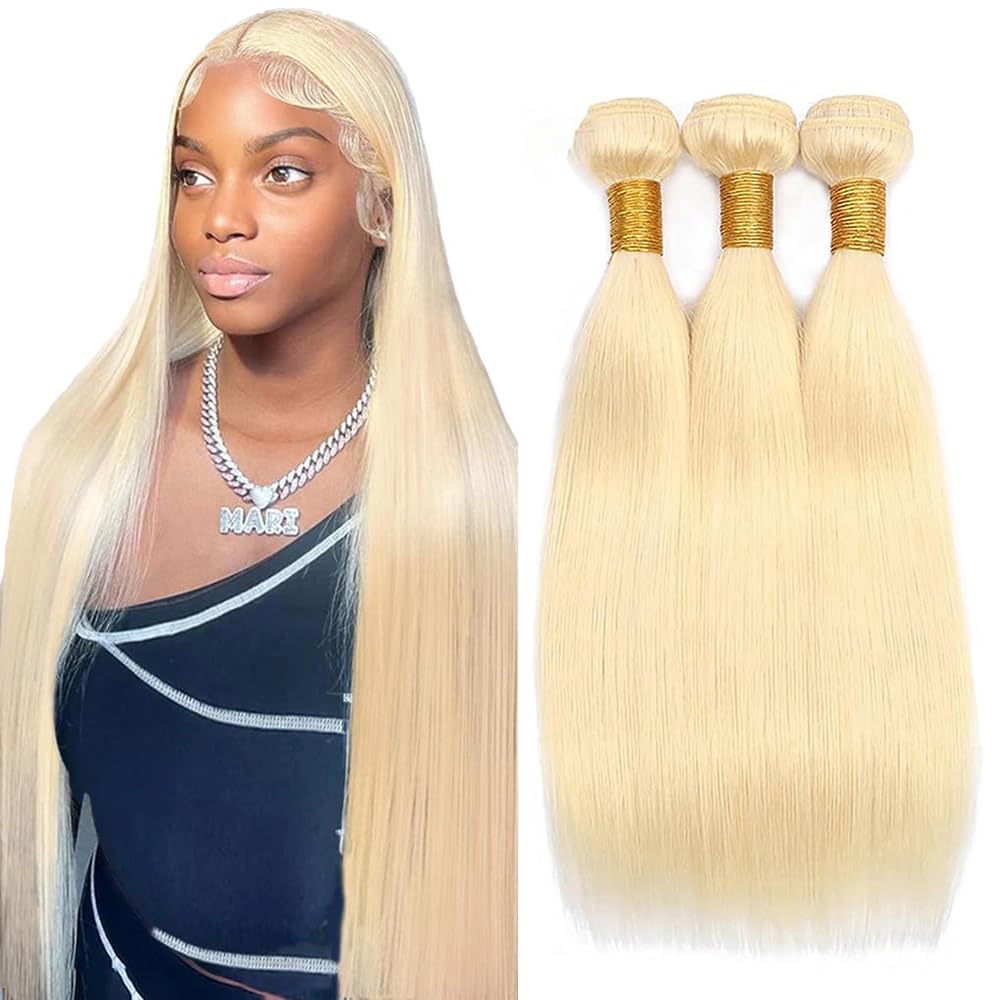 Photo 1 of SQYKELIL 613 Blonde Human Hair Extensions
