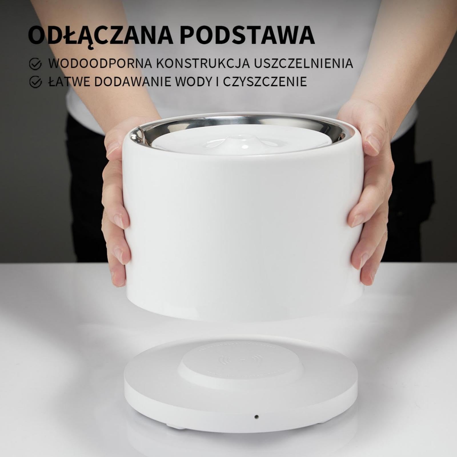 PETKIT Fontanna dla Kotów ze Stali Nierdzewnej, 1,8L, Kontrola Aplikacji, Bezprzewodowa Pompa, 25dB Ciszy, Potrójny Filtr, 3 Tryby, Wolny od Bakterii, Fontanna dla Kota