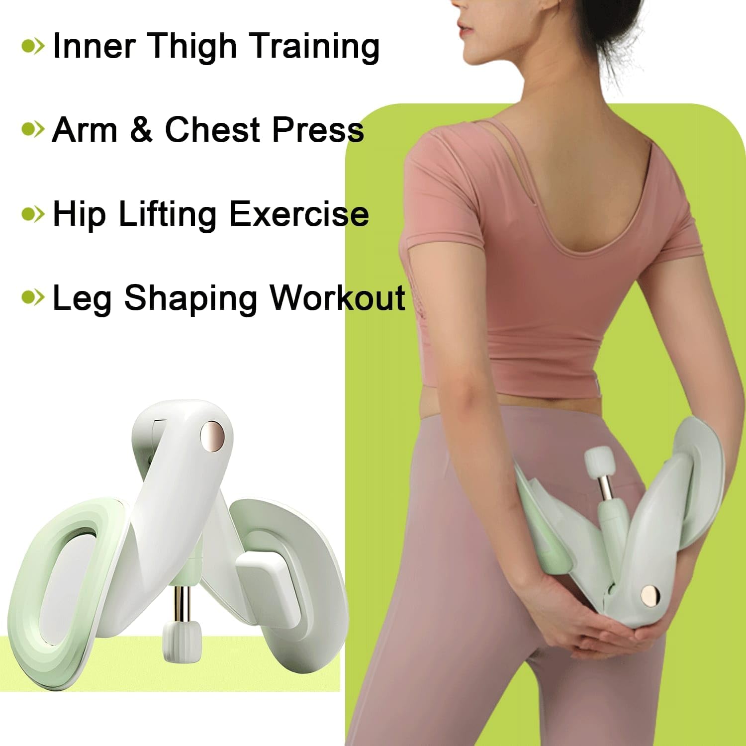Adjustable Thigh Trainer for Women 15-70LB Inner Thigh Exerciser Green image 4