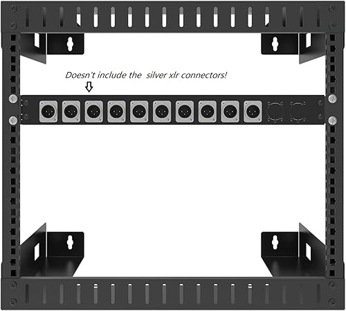 Miniatura 3 de Jingchengmei Panel de conexión con bisagras de 12 puertos, pasosorificios, conectores tipo D de 1U de 19 pulgadas para montaje en rack, audio con