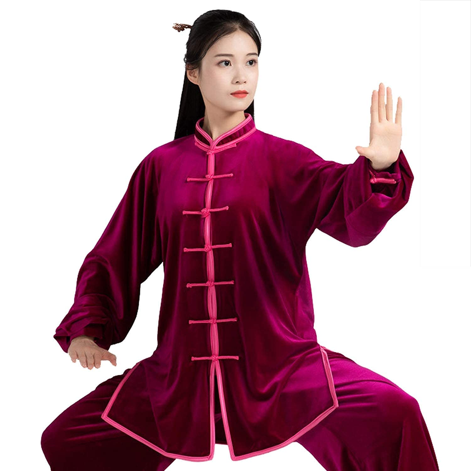 Costume de Tai Chi RWRAPS en velours doux pour arts martiaux d'hiver