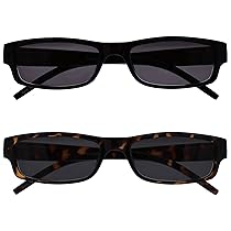 OPULIZE Occhiali Da Lettura Nero Marrone Leggero Lettori Sole Valore 2 Pacco UV400 Stile Designer Uomo Donna SS32-12 +2,50
