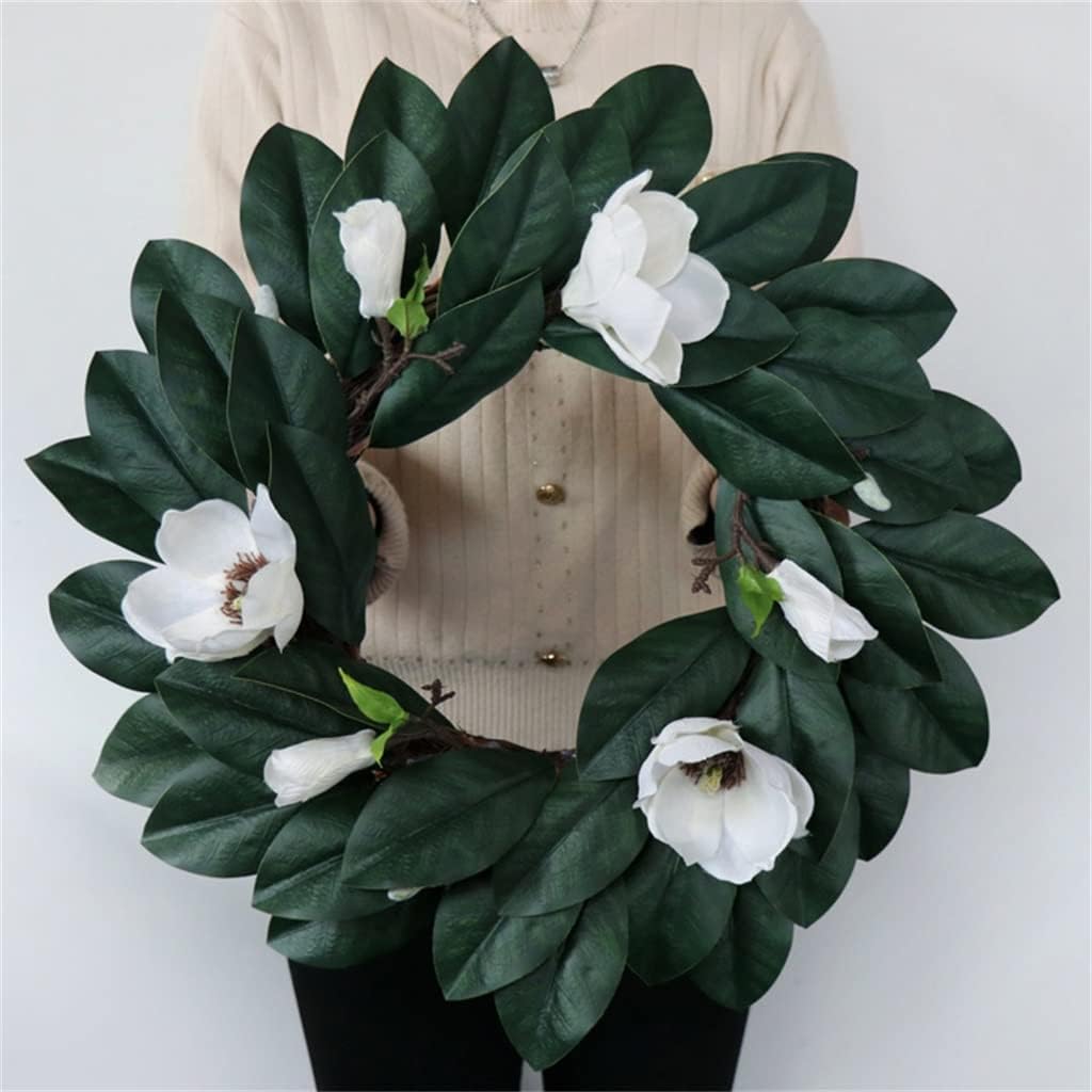 Simulated Magnolia Wreath European and American Holiday Home Decoration Wall Decoration and Wall Decoration Wreath
