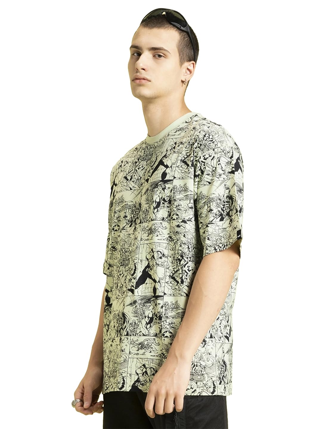 bewakoof Official Marvel Merchandise Men's 100% Cotton Oversized Fit Round Neck T-Shirt-picture-35
