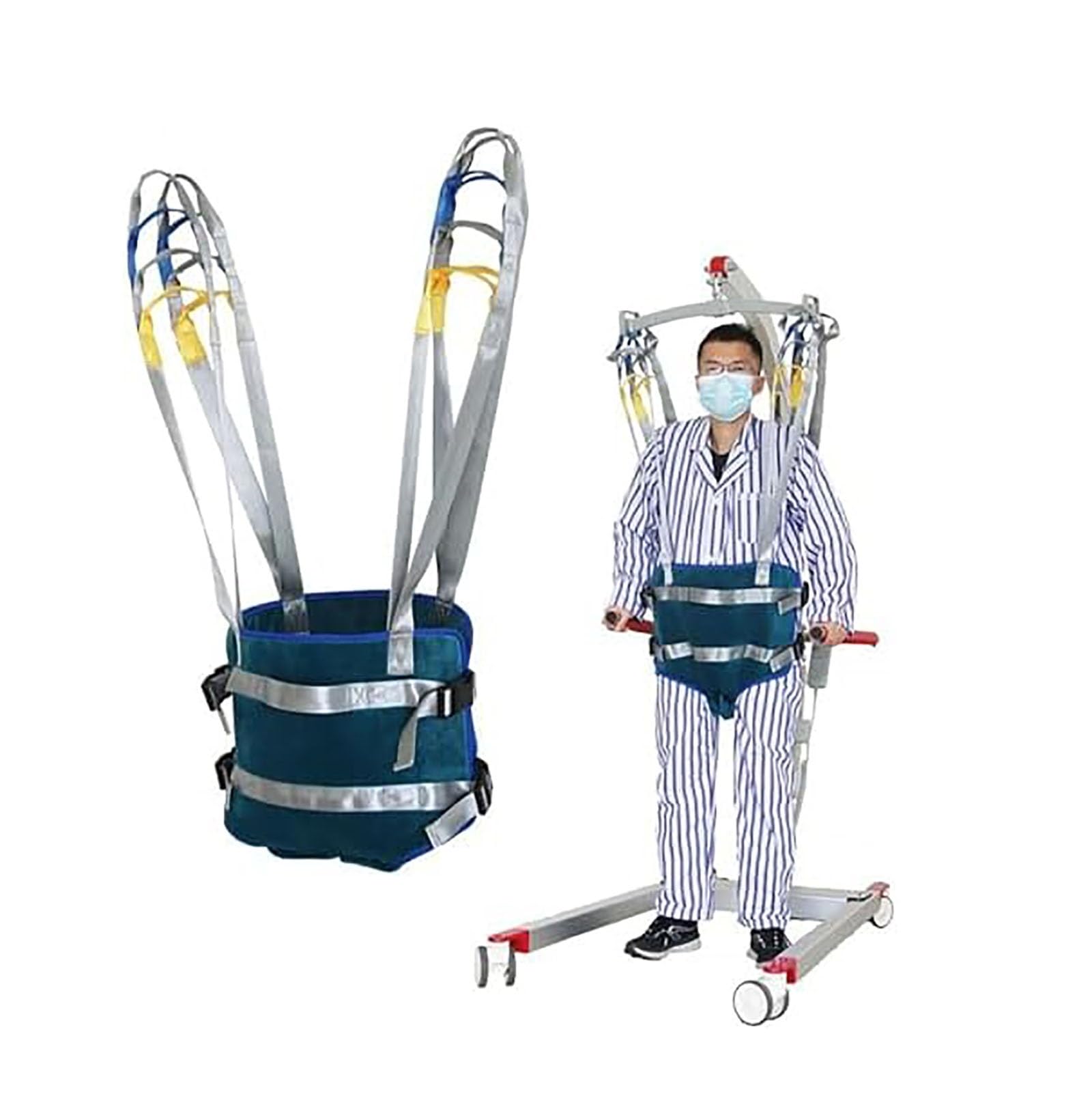 Arnés universalconfort, Arnés para Traslados, Arnés de Elevación de Paciente de Cuerpo Completo, Cinturón para Caminar Asistido por El Paciente, para Enfermería,Anciano, Discapacitado(Large)