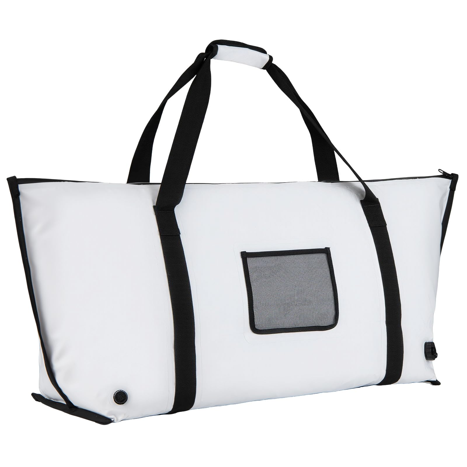 COSTWAY 122 cm Bolsa Isotérmica para Pescado, 80 L Nevera Portátil Impermeable y A prueba de Fugas que Mantiene el Hielo durante 24 Horas, Bolsa Térmica de PVC con Cremallera, Asa y Válvula de Drenaje