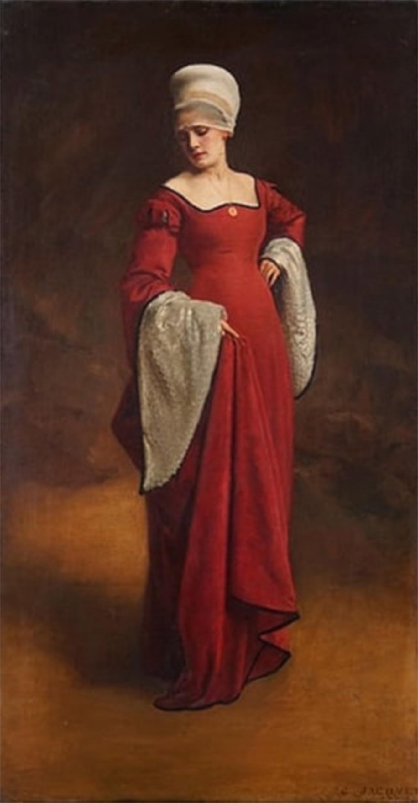 ARTXLXXBN Famous Prints Artwork Pictures Poster Painting Art Portrait of a Lady by Gustave Jean Jacquet Artwork Landscape Pictures for Home Decor 60x90cm