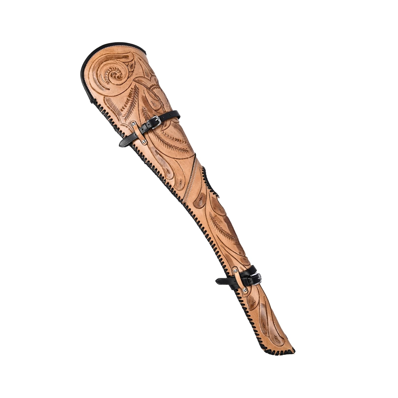 Hulara Handcraft Leather Rifle Case Western Scabbard Fits 16 to 20 Inch Barrel Length Lever Action Rifle Shotgun Sheath Winchester Case for Wild Bunch Shooting (Two-Tonetwo-Tone)