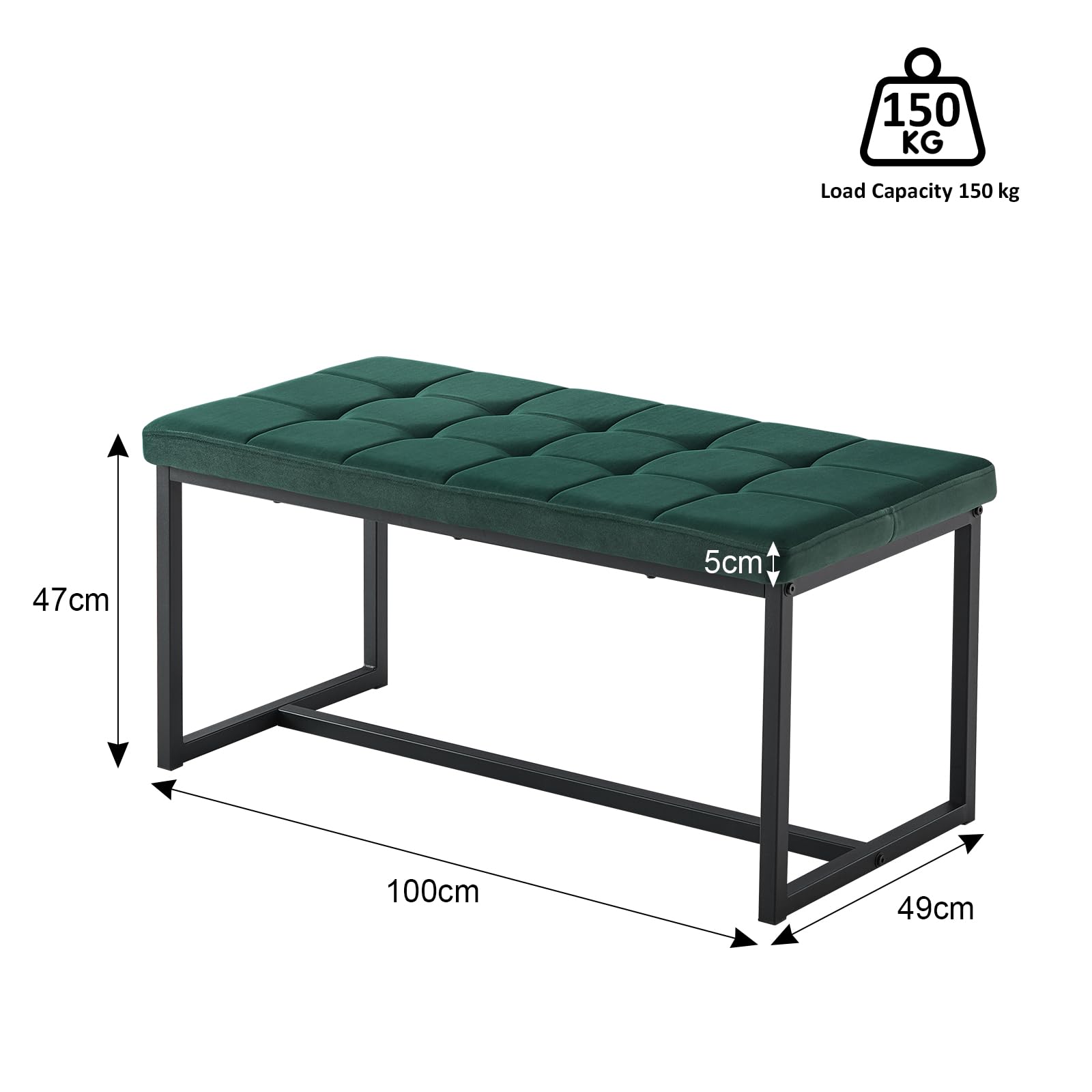 Eetkamerbank Thurso 170 cm microleder grijs