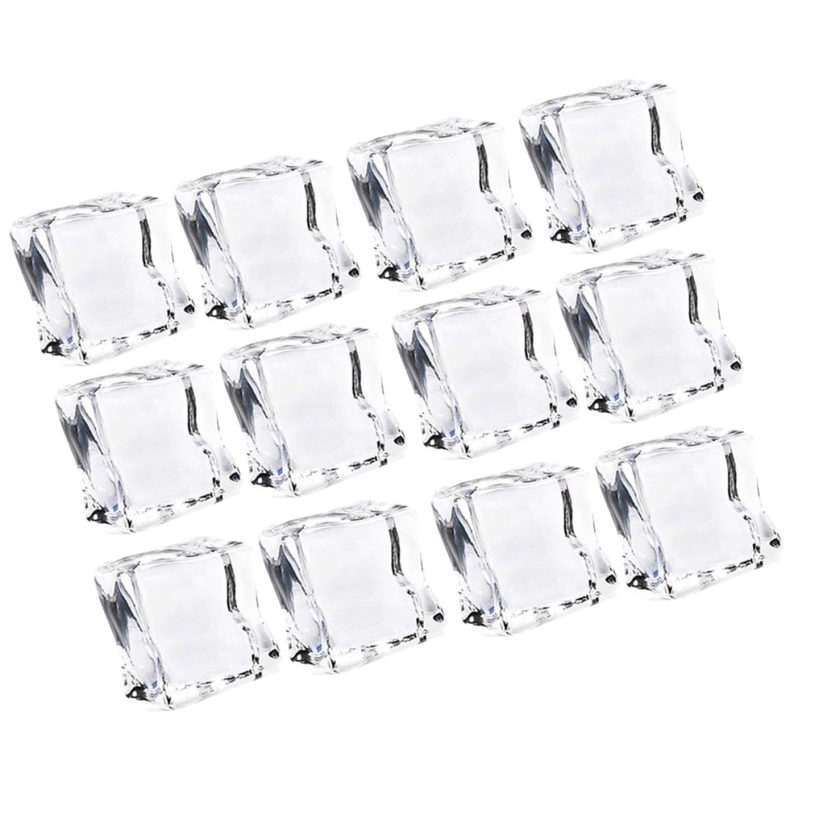 Wiederverwendbare Acryl Eiswürfel Unregelmäßig Transparent 48 Stück Leicht Realistische Dekoration Tischstreu Deko für Party