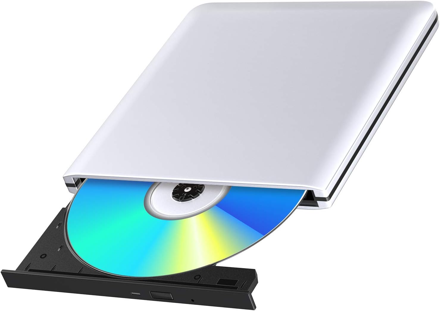 External Blu Ray Drive USB 3.0 CD/DVD Player Reader Portable Super fast for Mac OS, Windows 7/8/10, Laptop, PC, Computer, Silvery