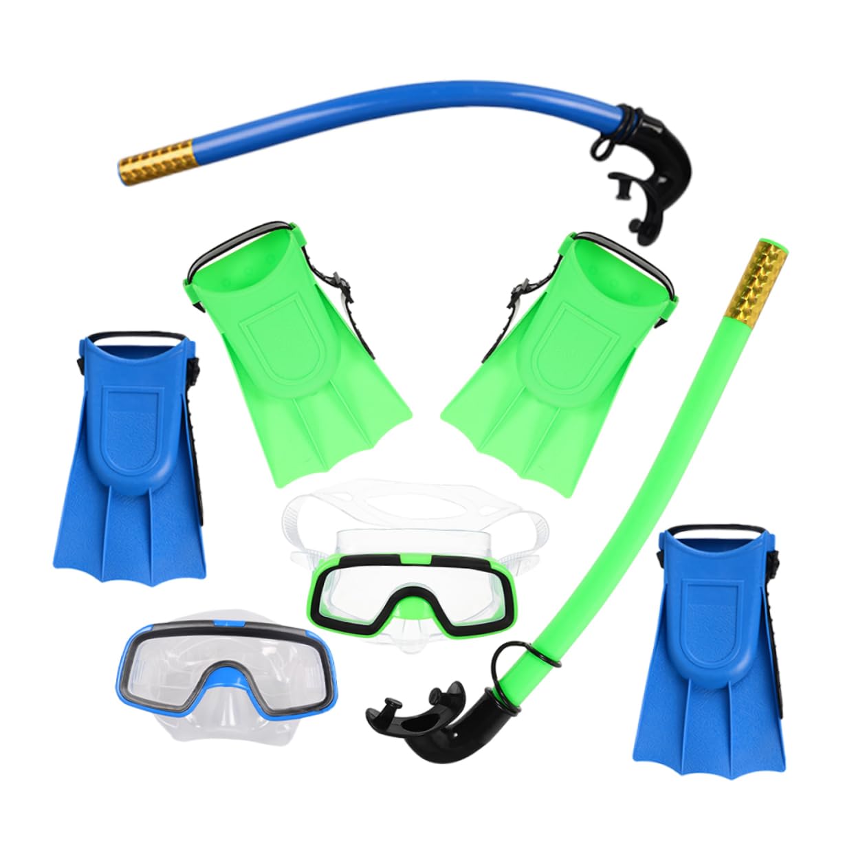 CORHAD 1Set Snorkeling Gear Set Semi Dry Diving Goggles for Boys Comfortable Fit Wide View Safe Birthday Present for Young Divers