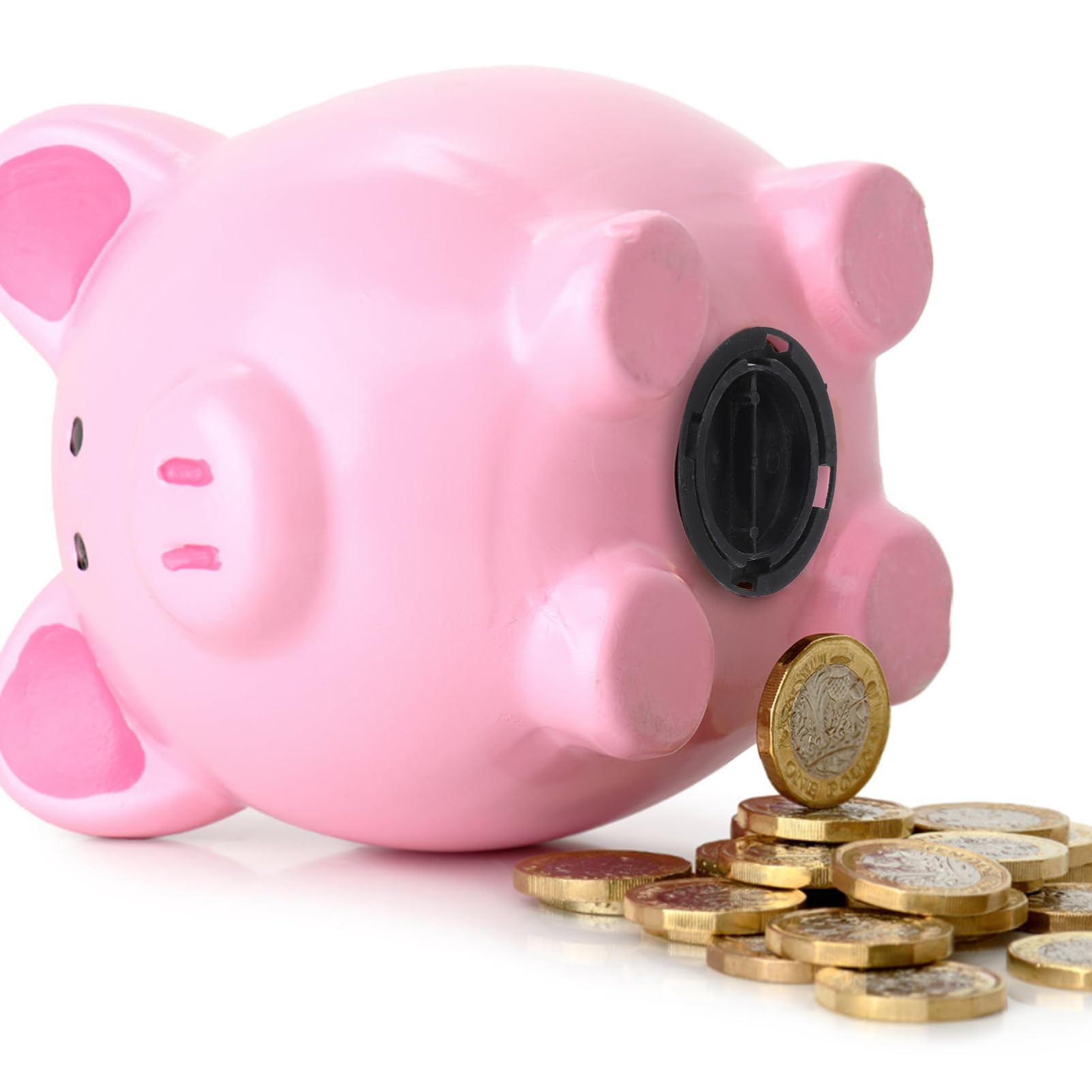 Toyvian ABS Piggy Bank Stoppers, 10 Pieces, Round Replacement Bottom Caps, Black Covers for Money Saving Boxes