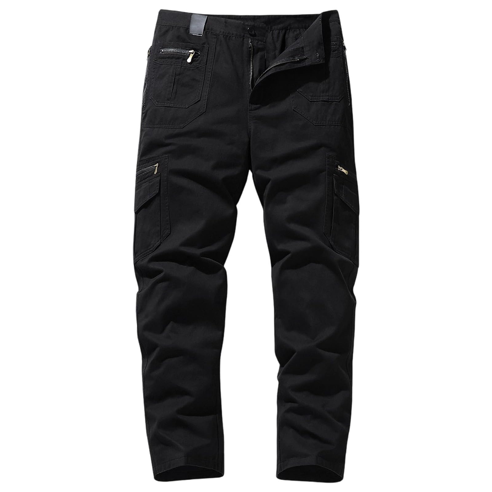 Pantalones tácticos de trabajo para hombre con bolsillo con cremallera