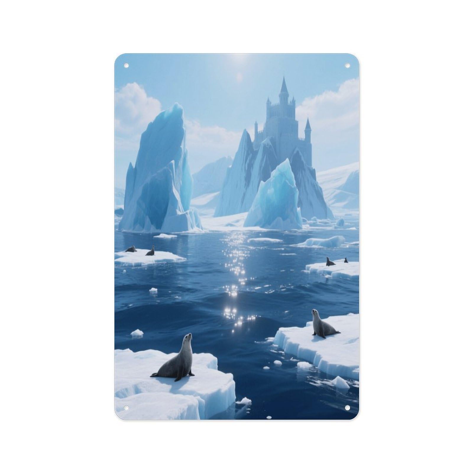 Fekiloot Style Iceberg Ocean Wall Decor Metal Signs Tin Signs Poster