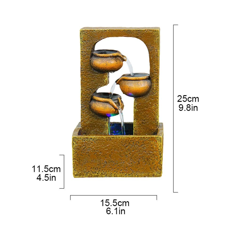 TOMYEUS Fontana Zen da Interno Indoor e Outdoor Decorativo Fontana Relax Desktop e Fontana da Tavolo con Pompa ad Acqua for la casa Ufficio Giardino terrazza, 9.8" Altezza Fontanella Interni