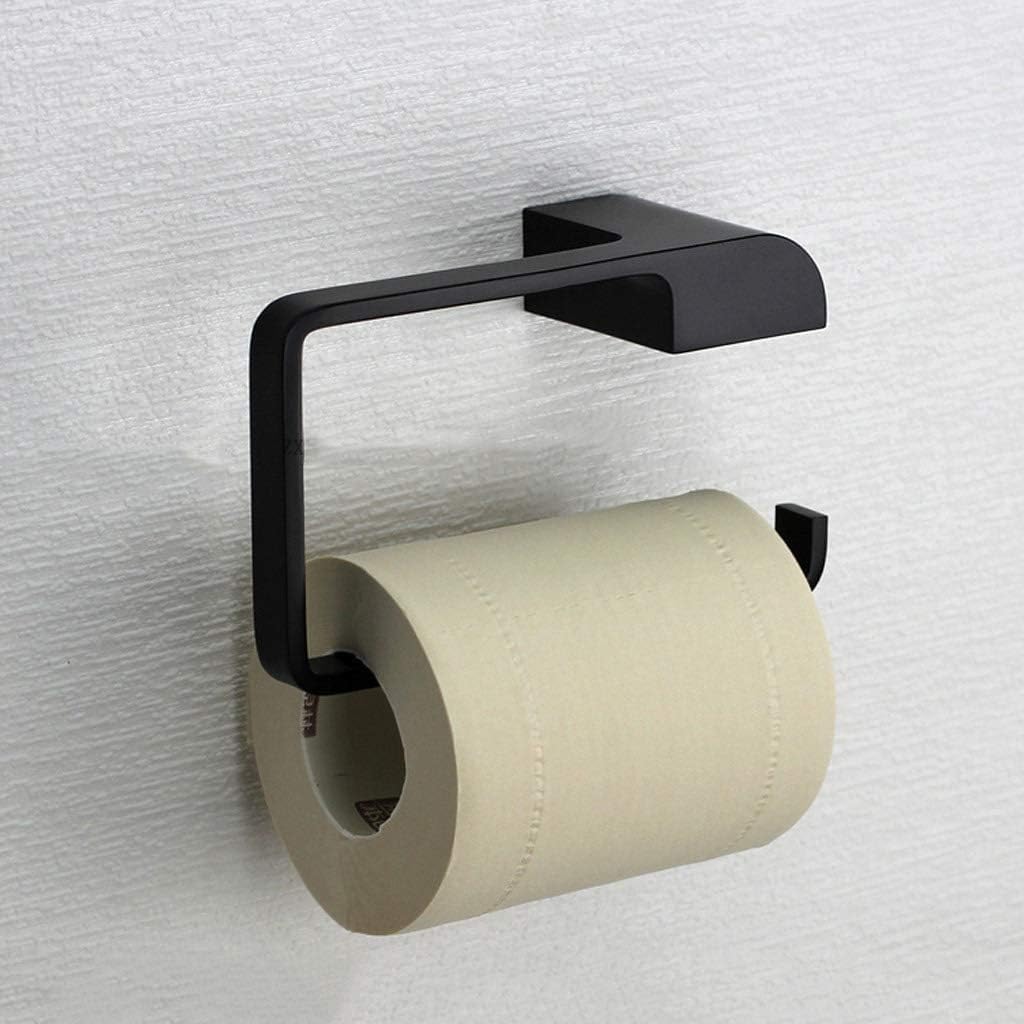Portarotolo di Carta igienica da Parete, Porta fazzoletti, portarotolo da Bagno Nero, portarotolo in Acciaio Inossidabile, Vassoio per la casa