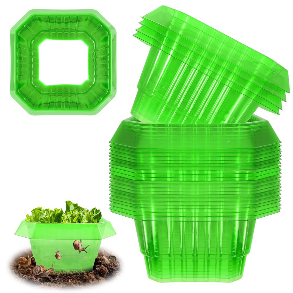 AOOWU Protection Anti-Escargots, 24Pcs Protections Anti-Limaces, Colliers Anti-Limaces Et Escargots, Pièges Protection Anti-Escargots, pour Vos Plantes à Salade Et Chou, sans Produits Chimiques