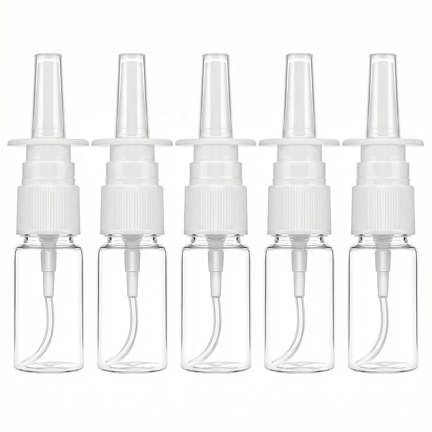 5 unidades de botellas pulverizadoras, atomizador recargable de plástico de 10 ml con bomba de niebla fina para rellenar perfumes y aceites en spray nasal (transparente)