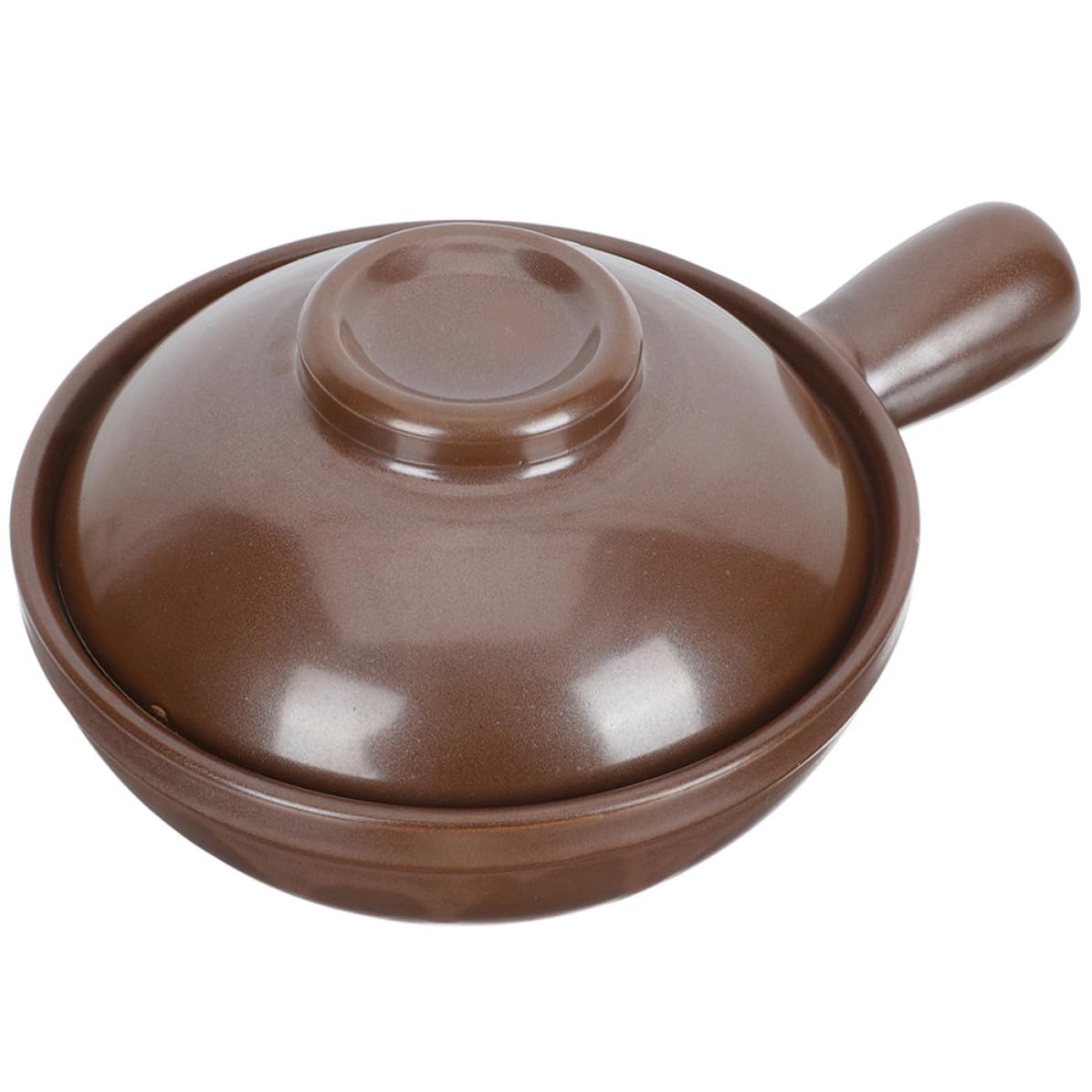 Cazuela de barro POPETPOP de 950ml que evita desbordamientos gracias a su tapa ventilada