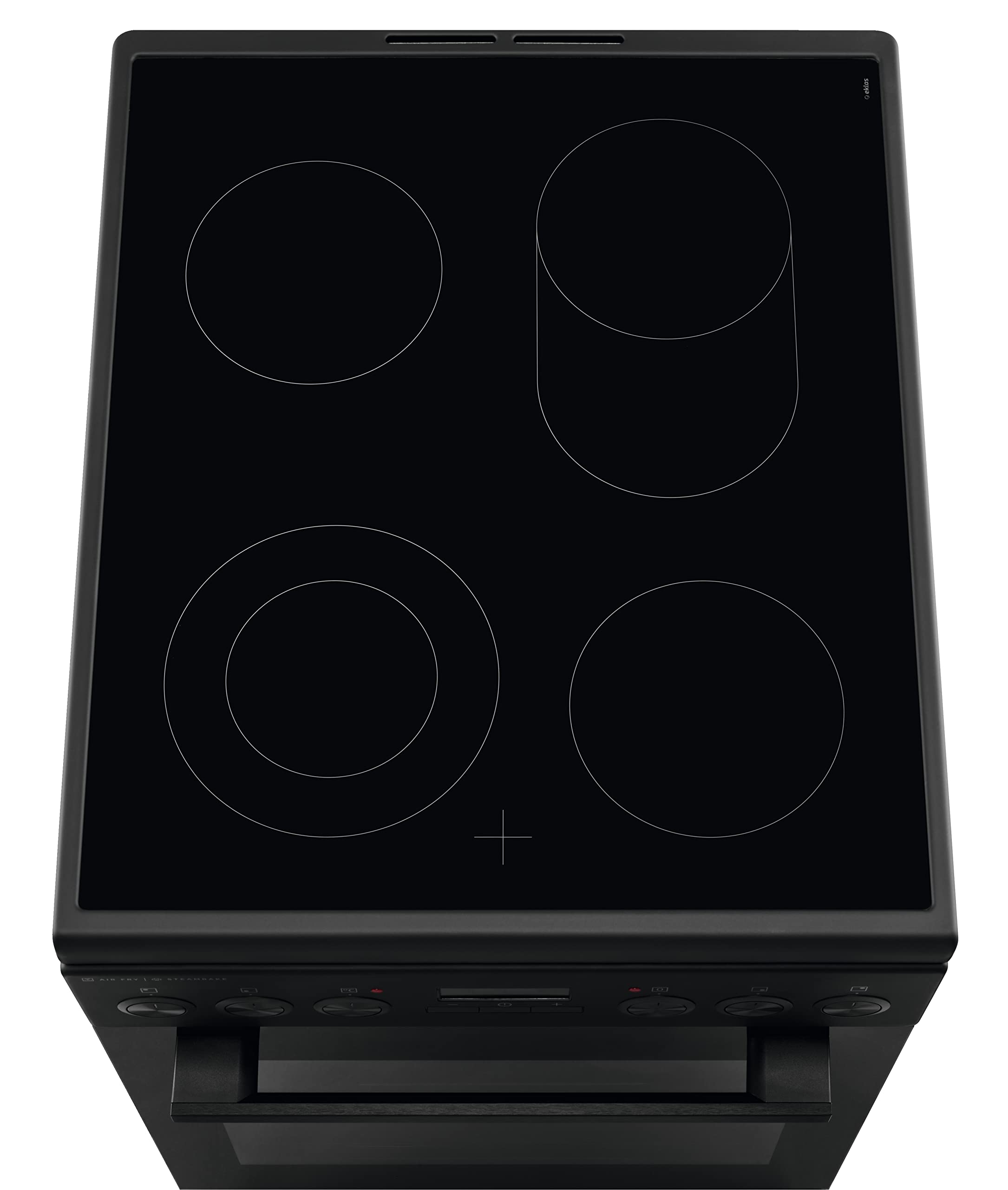 AEG CCB54482BB 50 cm Standherd mit Glaskeramik-Kochfeld / Bräterzone / Mehrkreiskochzone / Versenkknebel / Grillfunktion / Display mit Uhr / A