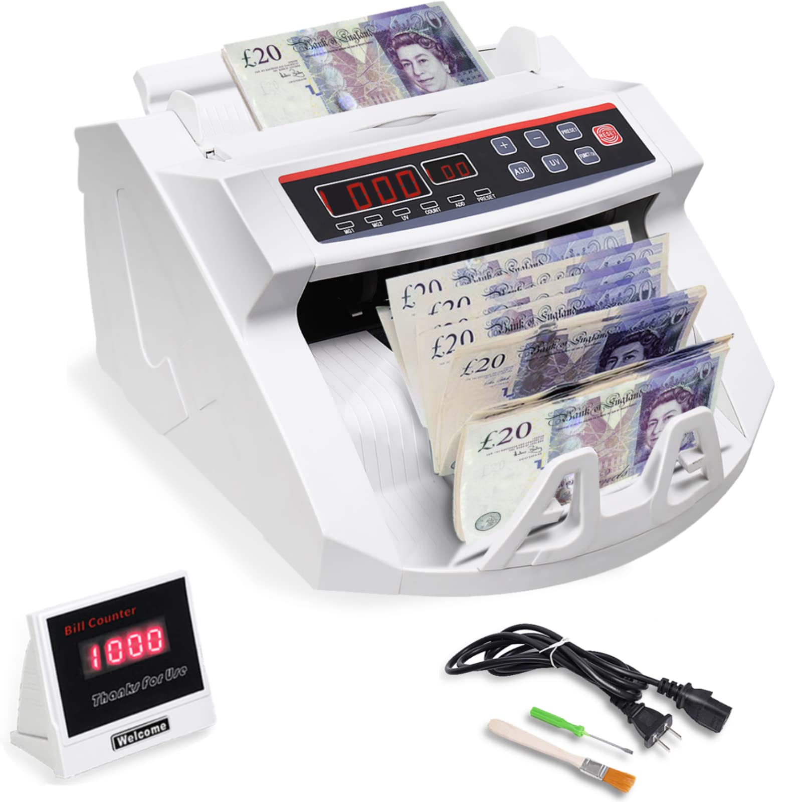 Buy TANGZON Banknote Counter, Counts over 1000 PCS/Min, UV/MG