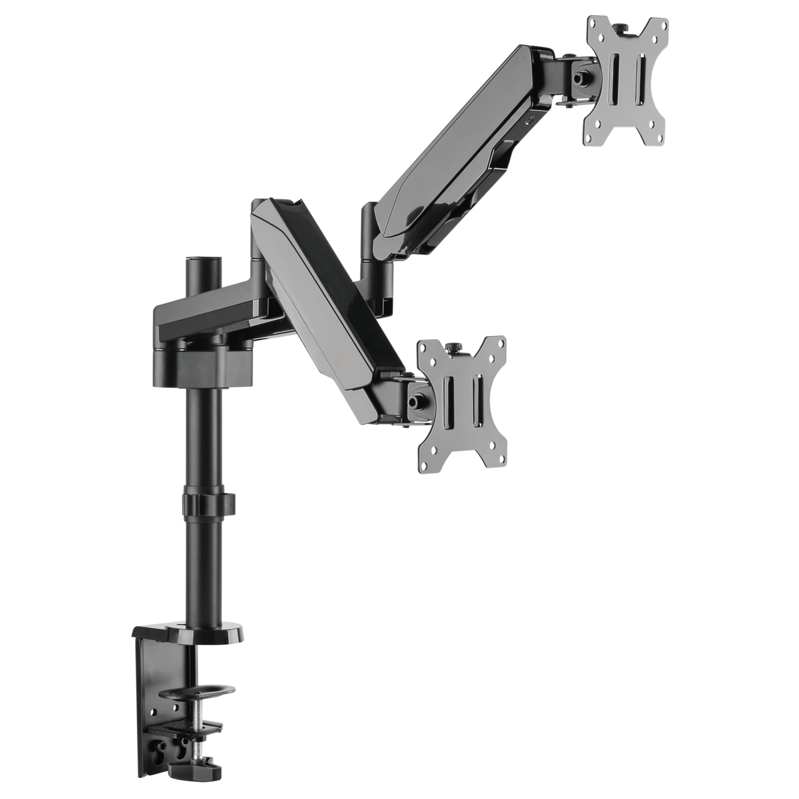 RICOO Monitor Halterung 2 Monitore TS3911 Bildschirmhalterung Arme Dual Monitor Arm mit Gasdruckfeder für 13-32 Zoll Monitorhalter höhenverstellbar Bildschirm Halter VESA 75x75 100x100