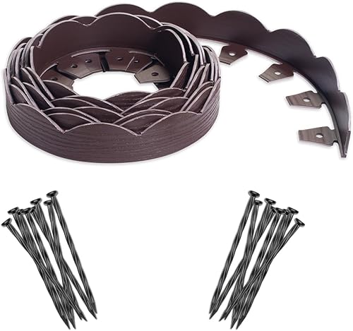 EasyFlex Borde festoneado sin excavación con picos de anclaje adicionales, kit de 20 pies, marrón (3210BRE-20CXX)