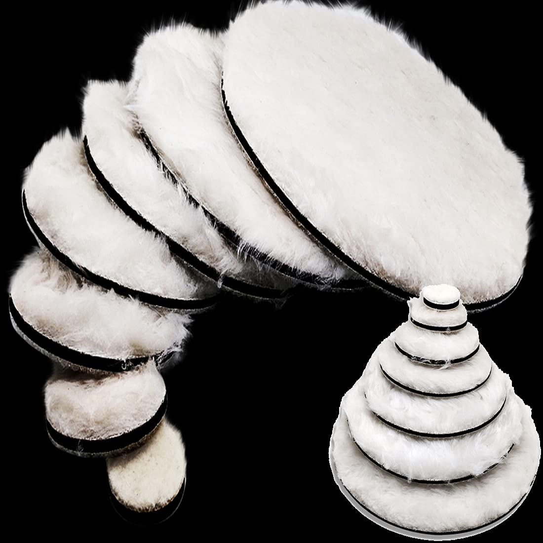 DIY Crafts Fur Soft Wool Pad Auto-Stick Pad For Buffing Polisher Industry Furniture Glass Car Steel Tableware Instrument Marble (Fur Soft Wool Pad Only) (1 Pc, 3" inch Fur Soft Wool Pad Only)