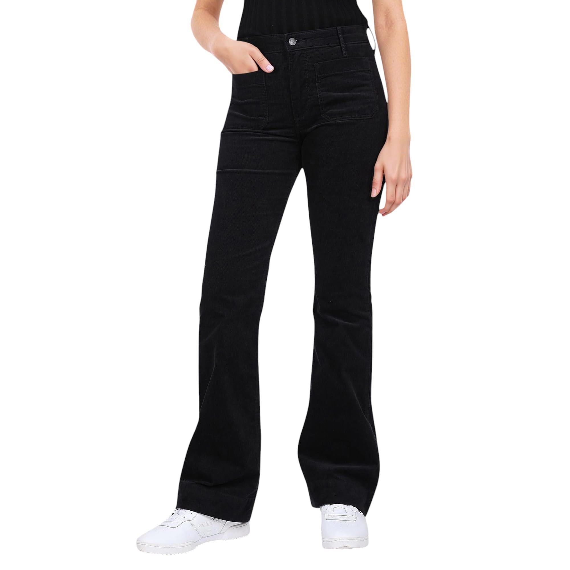 Wrangler Women Black Flared Fit High Rise No Fade Jeans in black