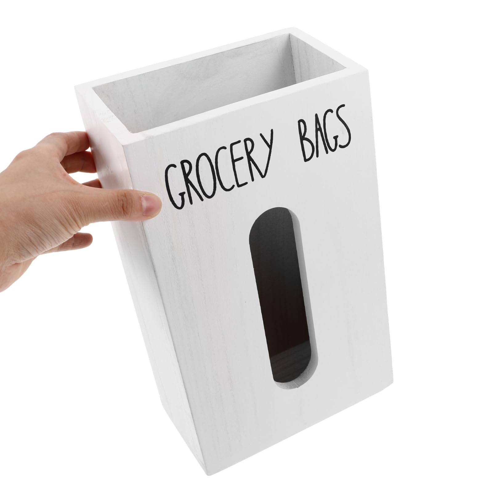 Luxshiny Müllbeutel Aufbewahrungsbox aus Holz Rustikaler Organizer für Plastiktüten und Einkaufstaschen Kompakter Spender für Küche und Büro Langlebig und Platzsparend