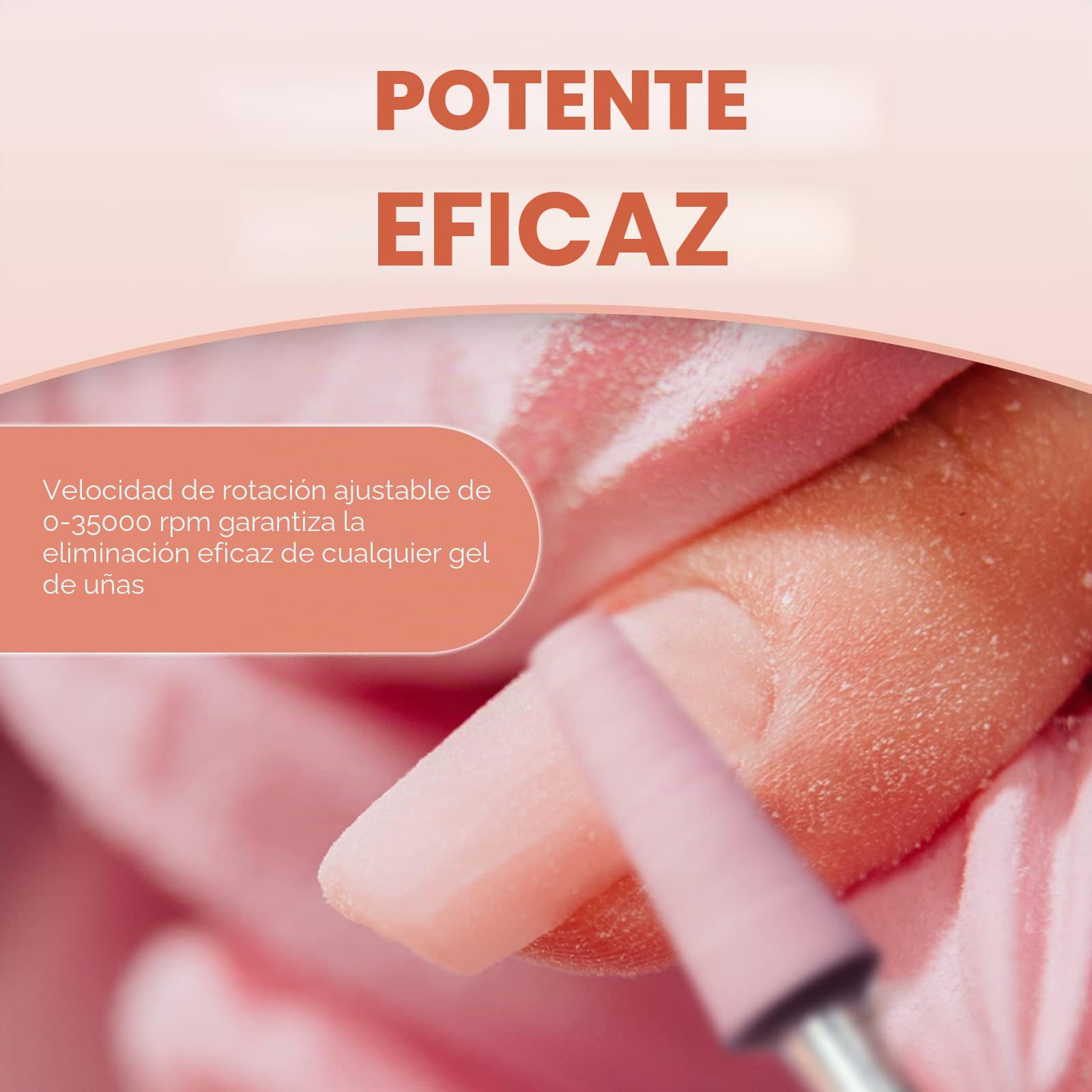 Torno Para Uñas JCMaster 35000 rpm, Pantalla LCD digital lima electrica uñas de gel acrílico, Incl cuatro brocas, Sin ruido, sin vibraciones para el cuidado de las uñas, manicura y pedicura