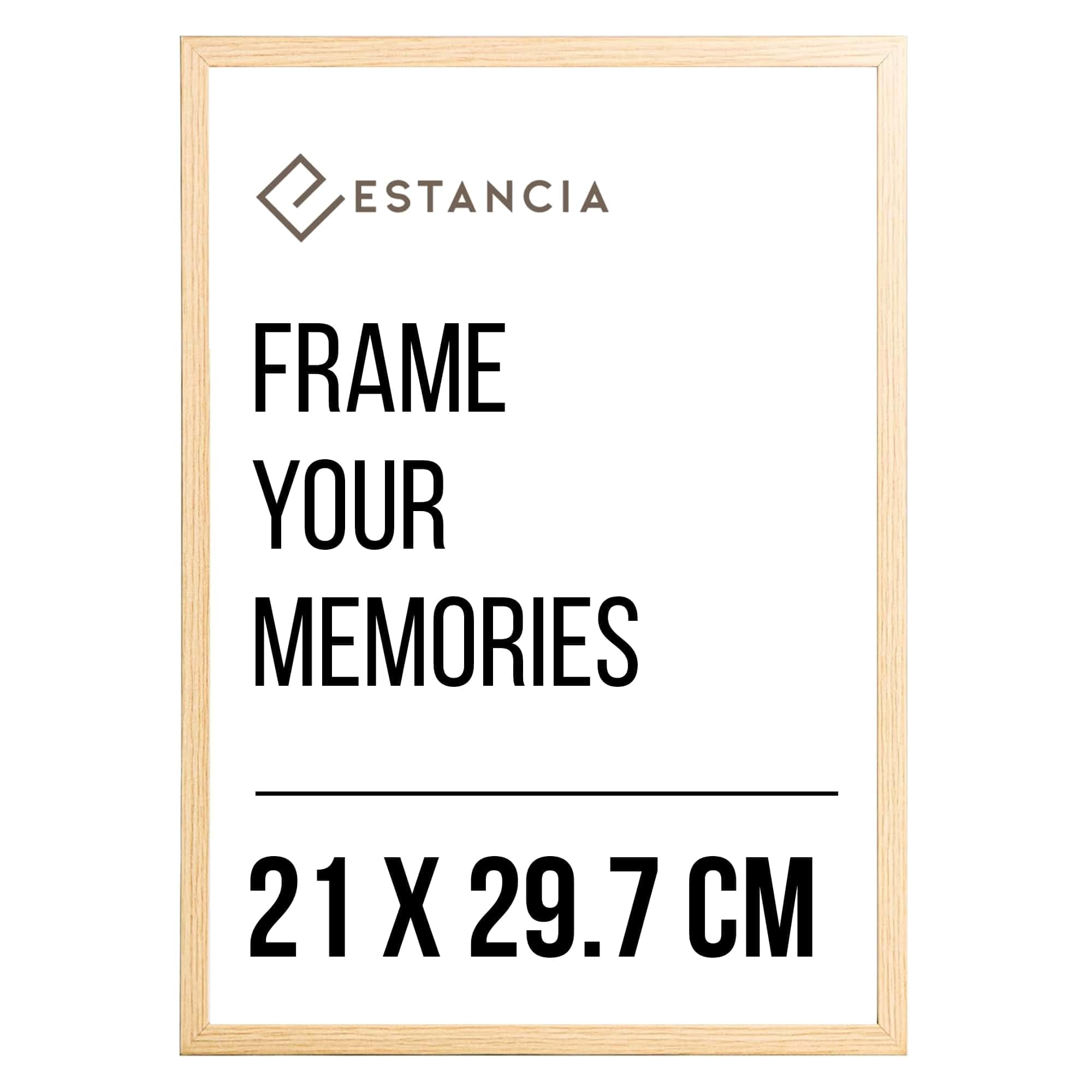 Estancia Oak Pine Wood Photo Frame 21X29.7 Cm (A4) With Shatterproof Acrylic Glass | Modern Wooden Picture Frame