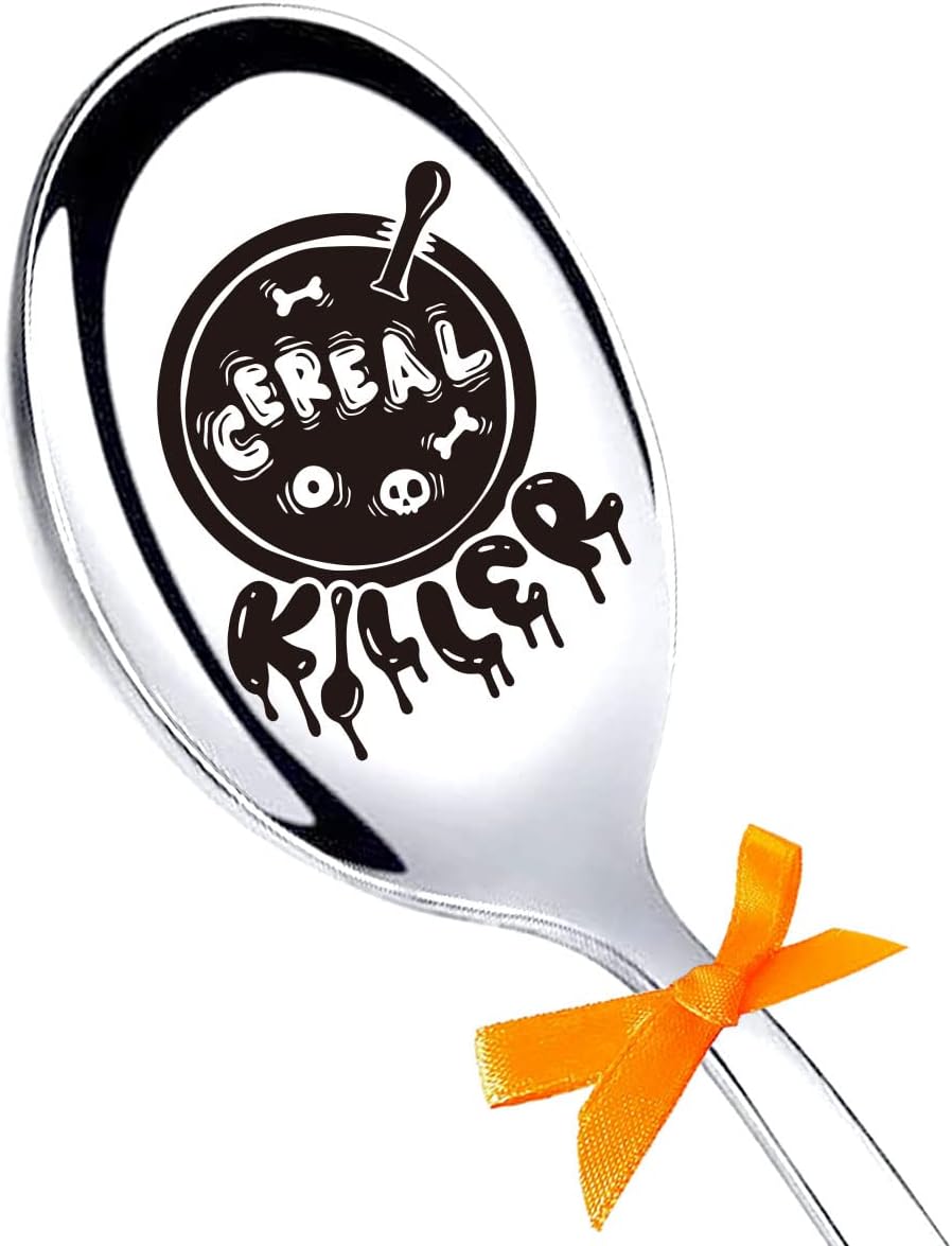 Halloween CEREAL KILLER Engraved Spoon, Funny Coffee Tea