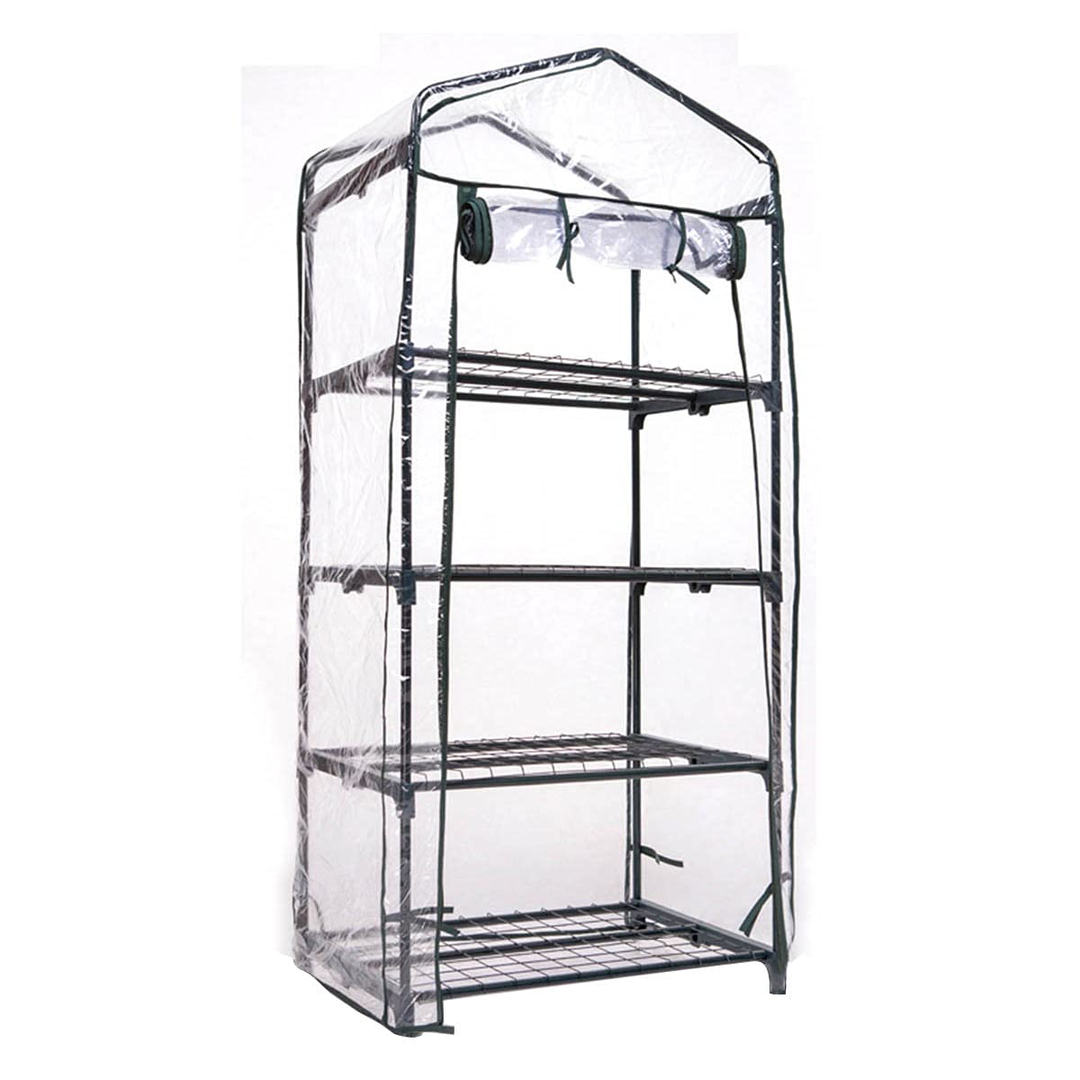 Szklarnia 4-poziomowa mini szklarnia 68,5 x 48,3 x 154,9 cm przenośna zieleń domowa, trwała, wodoodporna, ochrona przed zimnem mrozem, z zamkiem błyskawicznym pokrywą PCV, do wewnątrz i na zewnątrz