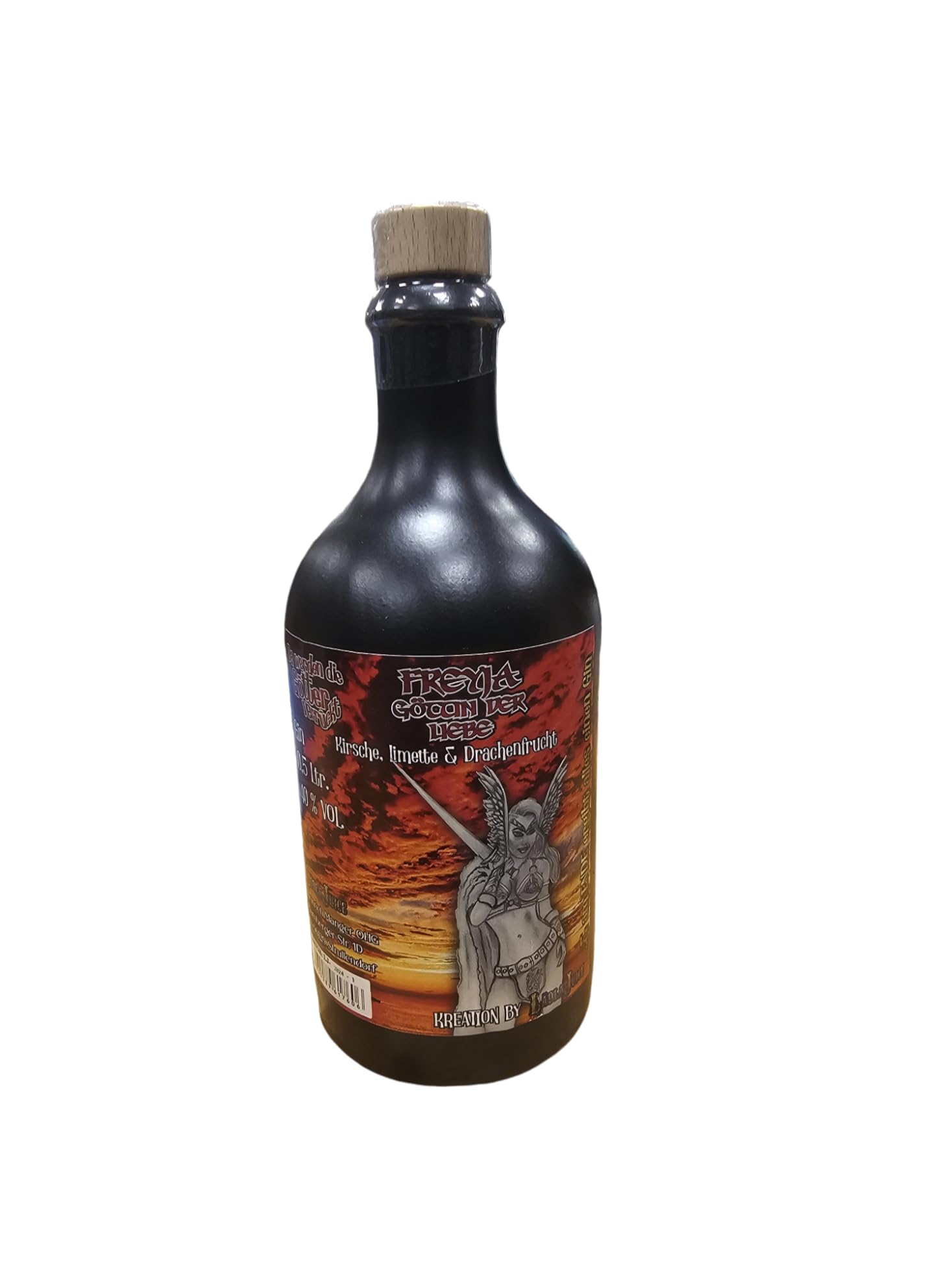 Lädla Gin Freyja 500 ml 40% vol. | Nordischer Gin mit verzauberter Kirsche & Drachenfrucht | Premium Wikinger Gin für besondere Anlässe