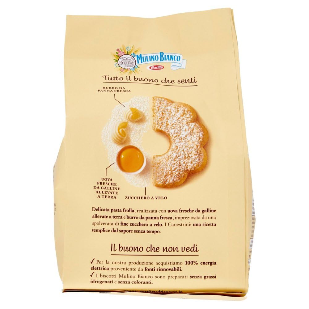 Italian Gourmet Butterkekse Canestrini 12x200g Polpa Gratis 2,4kg italienisches Gebäck mit Puderzucker