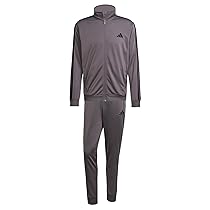 adidas Uomo Sportswear Basic 3 Stripes Tricot Tracksuit, Tuta da Allenamento, Multicolore (Grey Strata), L