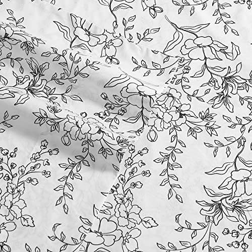 Image of Stone Cottage - Twin Sheets, Cotton Percale Bedding Set, Crisp & Cool Ideal Bedding Set (Hawley Floral, Twin)